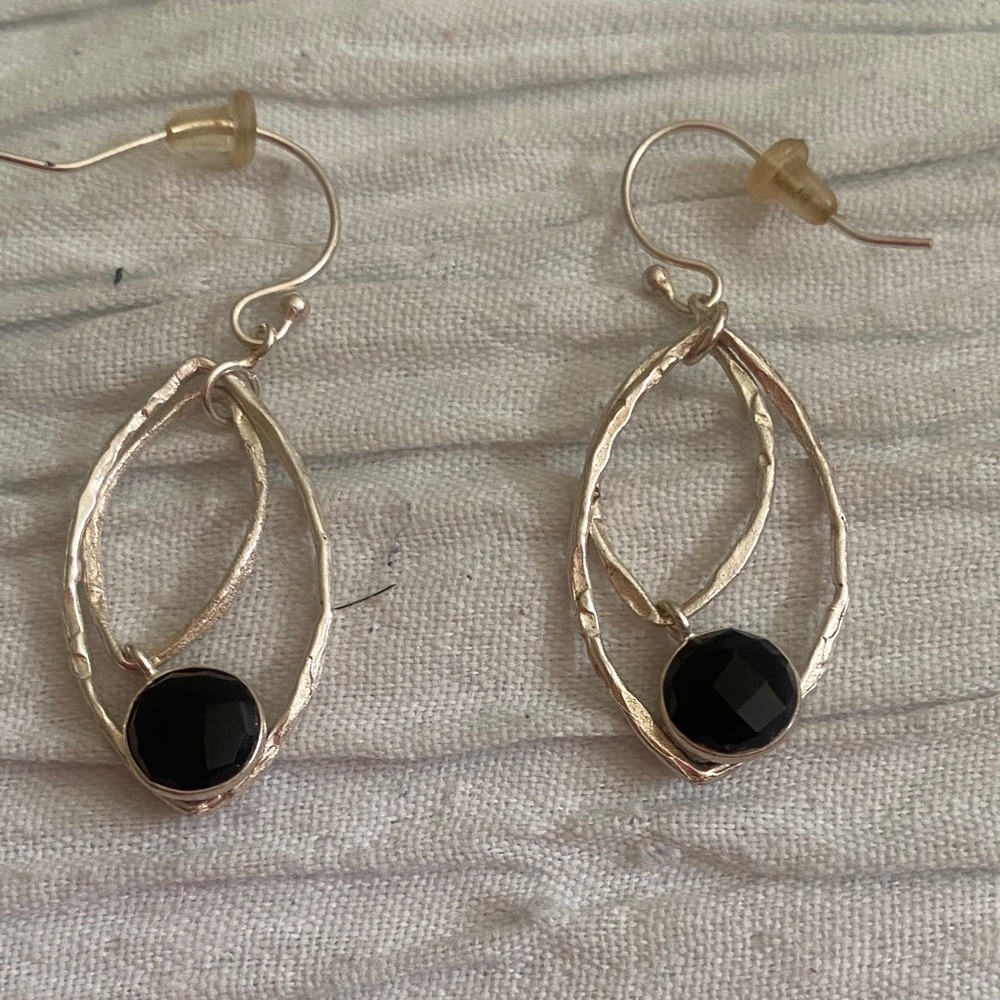 Elegant Black and Gold Earrings